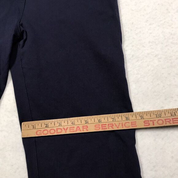 BETABRAND Classic Straight Yoga Dress Pant Women M Navy Stretch Denim Faux Zip - Picture 11 of 16